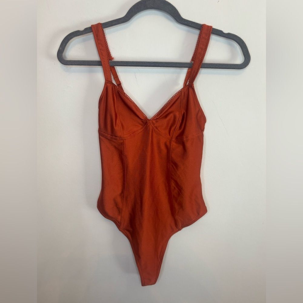 Out from under NWOT burnt orange thong bodysuit Size small